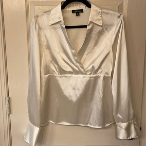 Cream satin like blouse